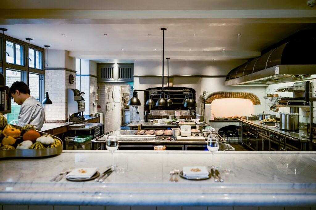 indeling van een horeca keuken in een restaurant